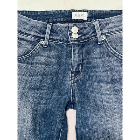 Hudson Womens 27 Denim Mid Rise Crop Beth Baby Boot Jeans Dark Flap Pockets - Picture 11 of 16